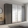 Beluga Extra Sliding Wardrobe - 271cm - 4 Door - Mirror - Graphite