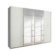 Beluga Extra Sliding Wardrobe - 271cm - 4 Door - Mirror - Silk Grey & White High Gloss