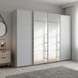 Beluga Extra Sliding Wardrobe - 271cm - 4 Door - Mirror - Silk Grey