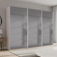 Beluga Extra Sliding Wardrobe - 316cm - 3 Door - Grey Mirrored - Alpine White