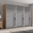 Beluga Extra Sliding Wardrobe - 316cm - 3 Door - Grey Mirrored - Artisan Oak