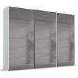 Beluga Extra Sliding Wardrobe - 316cm - 3 Door - Grey Mirrored - Silk Grey