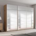 Beluga Extra Sliding Wardrobe - 316cm - 3 Door - Mirrored - Artisan Oak