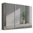 Beluga Extra Sliding Wardrobe - 316cm - 3 Door - Mirrored - Graphite