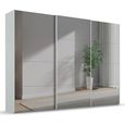 Beluga Extra Sliding Wardrobe - 316cm - 3 Door - Mirrored - Silk Grey
