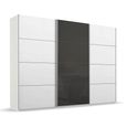 Beluga Extra Sliding Wardrobe - 316cm - 3 Door - Alpine White & Basalt Glass Front
