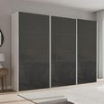 Beluga Extra Sliding Wardrobe - 316cm - 3 Door - Alpine White & Basalt Glass
