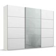Beluga Extra Sliding Wardrobe - 316cm - 3 Door - Alpine White & Silk Grey Glass Front