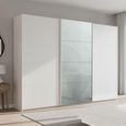Beluga Extra Sliding Wardrobe - 316cm - 3 Door - Alpine White & Silk Grey Glass Front