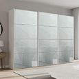 Beluga Extra Sliding Wardrobe - 316cm - 3 Door - Alpine White & Silk Grey Glass