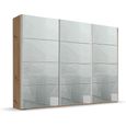 Beluga Extra Sliding Wardrobe - 316cm - 3 Door - Artisan Oak & Silk Grey Glass