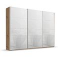 Beluga Extra Sliding Wardrobe - 316cm - 3 Door - Artisan Oak & White Glass