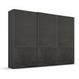 Beluga Extra Sliding Wardrobe - 316cm - 3 Door - Graphite & Basalt Glass