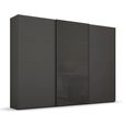 Beluga Extra Sliding Wardrobe - 316cm - 3 Door - Graphite & Basalt Glass Front