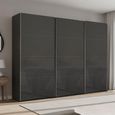 Beluga Extra Sliding Wardrobe - 316cm - 3 Door - Graphite & Basalt Glass