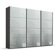 Beluga Extra Sliding Wardrobe - 316cm - 3 Door - Graphite & Silk Grey Glass
