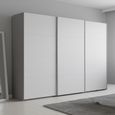Beluga Extra Sliding Wardrobe - 316cm - 3 Door - Silk Grey & Alpine White