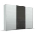 Beluga Extra Sliding Wardrobe - 316cm - 3 Door - Silk Grey & Basalt Glass Front