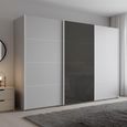 Beluga Extra Sliding Wardrobe - 316cm - 3 Door - Silk Grey & Basalt Glass Front