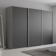 Beluga Extra Sliding Wardrobe - 316cm - 3 Door - Silk Grey & Graphite