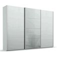 Beluga Extra Sliding Wardrobe - 316cm - 3 Door - Silk Grey & Silk Grey Glass Front