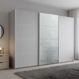 Beluga Extra Sliding Wardrobe - 316cm - 3 Door - Silk Grey & Silk Grey Glass Front