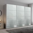 Beluga Extra Sliding Wardrobe - 316cm - 3 Door - Silk Grey & Silk Grey Glass