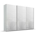 Beluga Extra Sliding Wardrobe - 316cm - 3 Door - Silk Grey & White Glass