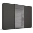 Rauch Beluga Extra 316cm 3 Door Sliding Wardrobe with Grey Mirror - Graphite