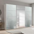 Beluga Extra Sliding Wardrobe - 316cm - 3 Door - Mirror - Alpine White & Silk Grey Glass