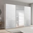 Beluga Extra Sliding Wardrobe - 316cm - 3 Door - Mirror - Alpine White & White Glass