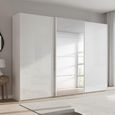 Beluga Extra Sliding Wardrobe - 316cm - 3 Door - Mirror - Alpine White & White High Gloss