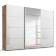 Beluga Extra Sliding Wardrobe - 316cm - 3 Door - Mirror - Artisan Oak & White High Gloss