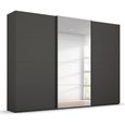 Beluga Extra Sliding Wardrobe - 316cm - 3 Door - Mirror - Graphite