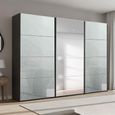 Beluga Extra Sliding Wardrobe - 316cm - 3 Door - Mirror - Graphite & Silk Grey Glass