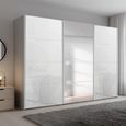 Beluga Extra Sliding Wardrobe - 316cm - 3 Door - Mirror - Silk Grey & White Glass