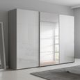 Beluga Extra Sliding Wardrobe - 316cm - 3 Door - Mirror - Silk Grey & White High Gloss