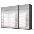 Beluga Extra Sliding Wardrobe - 361cm - 3 Door - Mirrored - Graphite