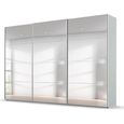 Beluga Extra Sliding Wardrobe - 361cm - 3 Door - Mirrored - Silk Grey