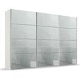 Beluga Extra Sliding Wardrobe - 361cm - 3 Door - Alpine White & Silk Grey Glass