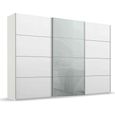 Beluga Extra Sliding Wardrobe - 361cm - 3 Door - Alpine White & Silk Grey Glass Front