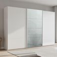 Beluga Extra Sliding Wardrobe - 361cm - 3 Door - Alpine White & Silk Grey Glass Front