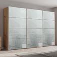 Beluga Extra Sliding Wardrobe - 361cm - 3 Door - Artisan Oak & Silk Grey Glass