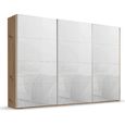 Beluga Extra Sliding Wardrobe - 361cm - 3 Door - Artisan Oak & White Glass