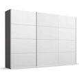 Beluga Extra Sliding Wardrobe - 361cm - 3 Door - Graphite & Alpine White