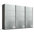 Beluga Extra Sliding Wardrobe - 361cm - 3 Door - Graphite & Silk Grey Glass