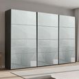 Beluga Extra Sliding Wardrobe - 361cm - 3 Door - Graphite & Silk Grey Glass