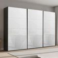 Beluga Extra Sliding Wardrobe - 361cm - 3 Door - Graphite & White Glass