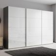 Beluga Extra Sliding Wardrobe - 361cm - 3 Door - Graphite & White High Gloss