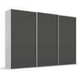 Beluga Extra Sliding Wardrobe - 361cm - 3 Door - Silk Grey & Graphite